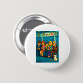 Funny Commuter Train Digital Detox Tech Satire Gif Ronde Button 5,7 Cm (Voorkant /achterkant)