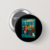 Funny Commuter Train Digital Detox Tech Satire Gif Ronde Button 5,7 Cm (Voorkant /achterkant)