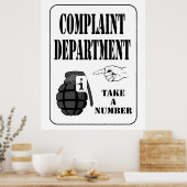 Funny Complaint Department, neem een nummer Poster (Keuken)