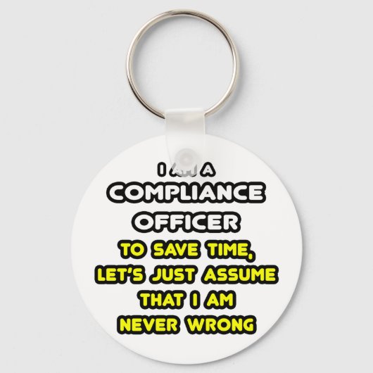 Funny Compliance Officer T-Shirts Sleutelhanger (Voorkant)