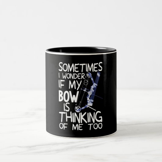 Funny Compound Bow Archery Hunter Hunting Gift Tweekleurige Koffiemok (Center)