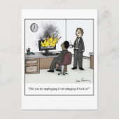 Funny Computer and Technology Kantoor Cartoon Briefkaart (Voorkant)