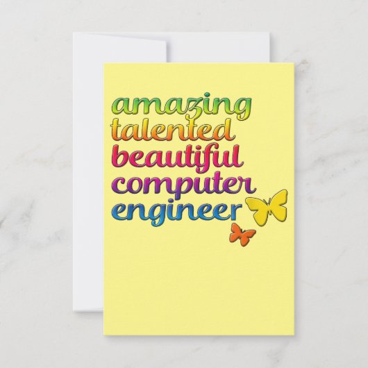 Funny Computer Engineer | Cute Girl Engineering Bedankkaart (Voorkant)