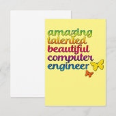 Funny Computer Engineer | Cute Girl Engineering Bedankkaart (Voorkant / Achterkant)