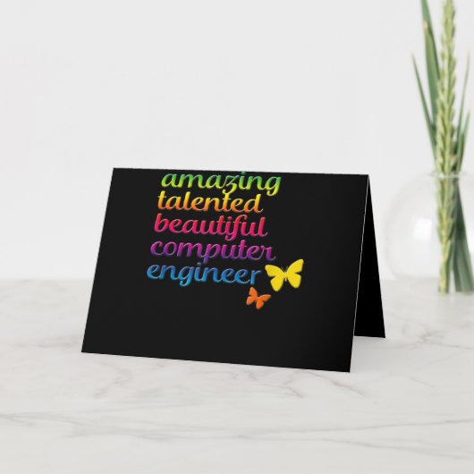 Funny Computer Engineer | Cute Girl Engineering Feestdagen Kaart (Voorkant)