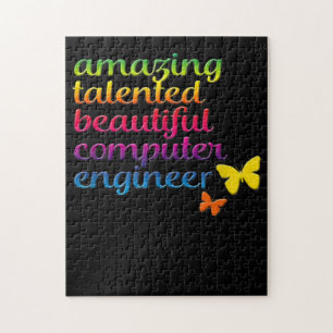 Funny Computer Engineer Cute Girl Engineering Legpuzzel