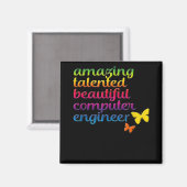 Funny Computer Engineer | Cute Girl Engineering Magneet (Voorkant / Achterkant)