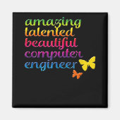 Funny Computer Engineer | Cute Girl Engineering Magneet (Voorkant)