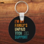 Funny Computer Engineer I'm My Family's Unpaid Tec Sleutelhanger (Voorkant)
