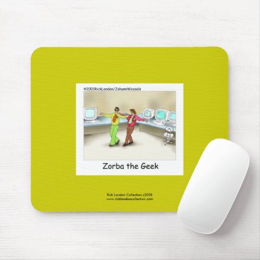 Funny Computer Geek Cartoon over Muismat kwaliteit (Met muis)