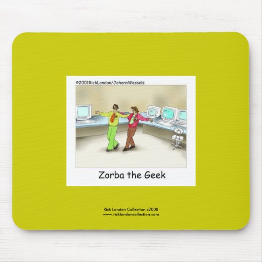 Funny Computer Geek Cartoon over Muismat kwaliteit (Voorkant)