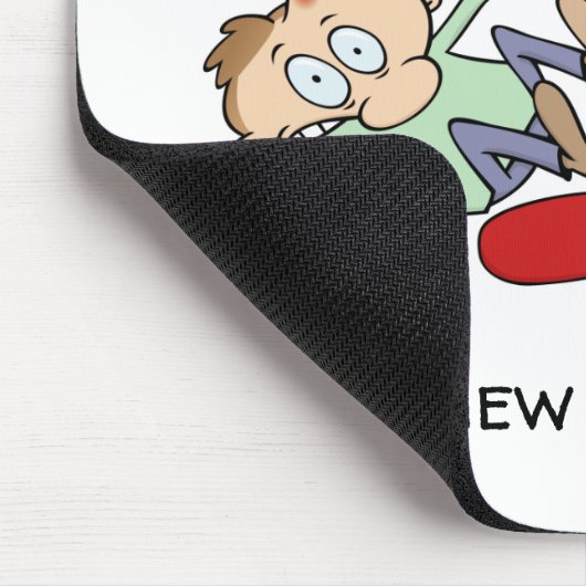 Funny Computer Probleem Cartoon met Jouw naam Muismat (Hoek)