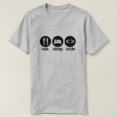 Funny Computer Programmer Eat Sleep Code T-Shirt (Design voorkant)