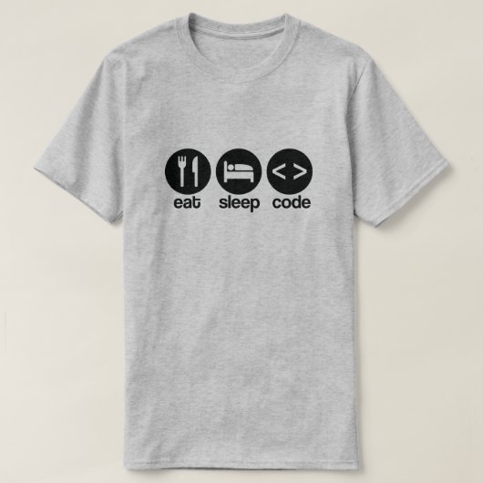 Funny Computer Programmer Eat Sleep Code T-Shirt (Design voorkant)
