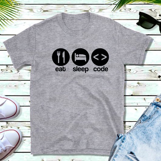 Funny Computer Programmer Eat Sleep Code T-Shirt