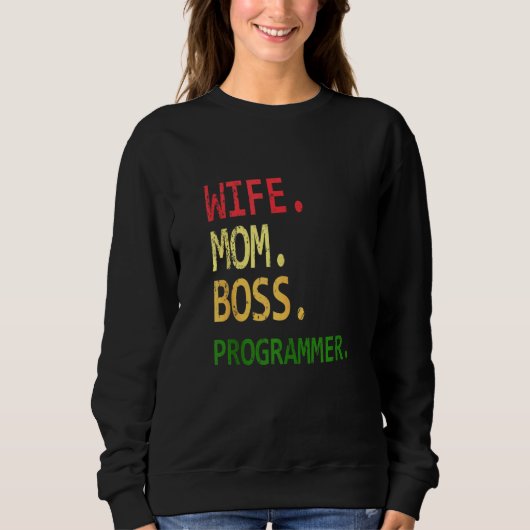Funny Computer Programmer Geek Wife mama Boss Prog Trui (Voorkant)