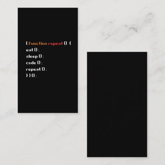 Funny Computer Science Coder Programmer Visitekaartje (Voorkant / Achterkant)