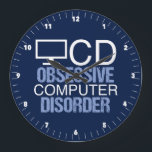 Funny Computer Science Geek Grote Klok<br><div class="desc">Een coole computerlabklok voor een technische geek. Ze hebben al alles wat ze nodig hebben,  dus krijg ze een geweldige nerdy gave. Een grappig OCD acroniem voor een programmeur in computerwetenschap.</div>