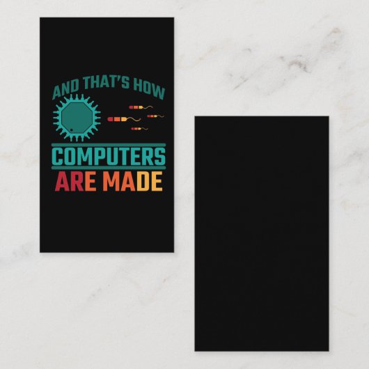 Funny Computer Science Hardware Coder IT Admin Visitekaartje (Voorkant / Achterkant)