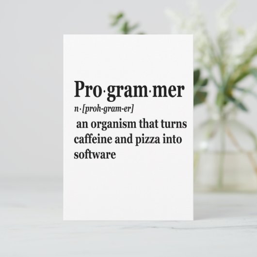 Funny Computer Science Programmer Definition Bedankkaart (Staand voorkant)