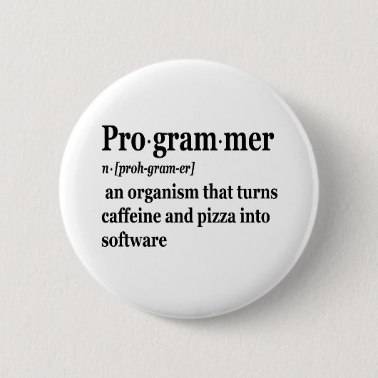 Funny Computer Science Programmer Definition Ronde Button 5,7 Cm (Voorkant)
