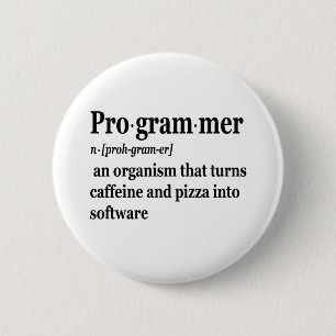 Funny Computer Science Programmer Definition Ronde Button 5,7 Cm