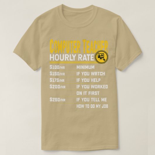 Funny Computer Teacher Instructor Educator Tutor H T-shirt (Design voorkant)