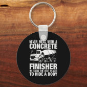 Funny Concrete Finisher Hide A Body Joke Mixer Tru Sleutelhanger (Voorkant)