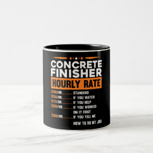 Funny Concrete Finisher Hourly Rate Tweekleurige Koffiemok