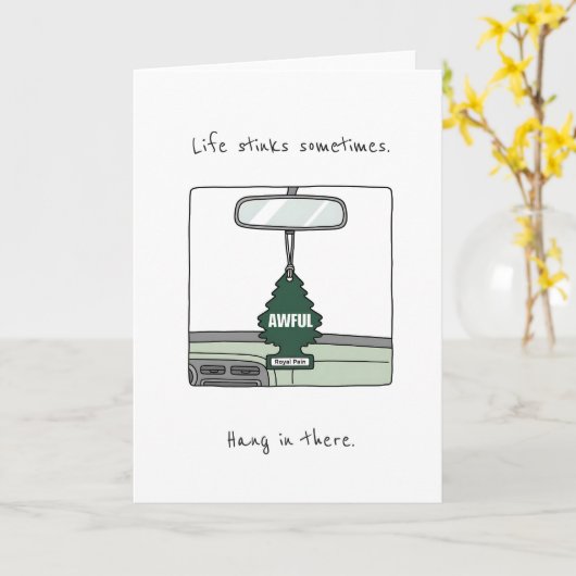 Funny Condolence Cancer Divorce Death Sympathy Kaart (Gele Bloem)