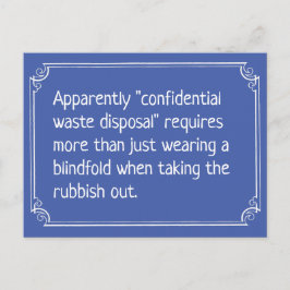 Funny Confidential Waste Disposal Joke Briefkaart