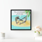 Funny Confused Fish Cartoon Square Wall Clock Vierkante Klok (Huis)