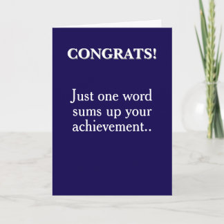 funny congratulations on achievement kaart