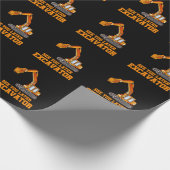 Funny Construction Excavator Boys Toddler Cadeaupapier (Hoek)