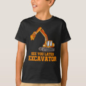 Funny Construction Excavator Boys Toddler T-shirt (Voorkant)
