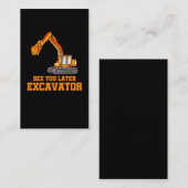 Funny Construction Excavator Boys Toddler Visitekaartje (Voorkant / Achterkant)