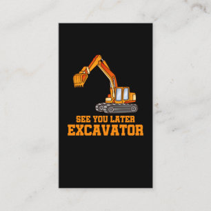Funny Construction Excavator Boys Toddler Visitekaartje