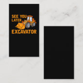 Funny Construction Excavator Gezegde Boys Toddler Visitekaartje (Voorkant / Achterkant)