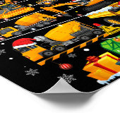 Funny Construction Excavator Truck Christmas Tree  Poster (Hoek)