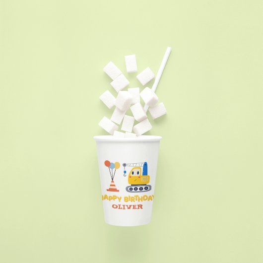 Funny Construction Themed Birthday Party Papieren Bekers