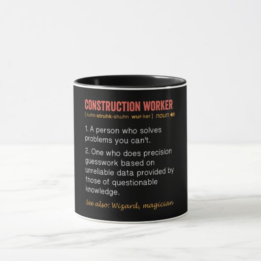 Funny Construction Worker Definition Mok (Midden)