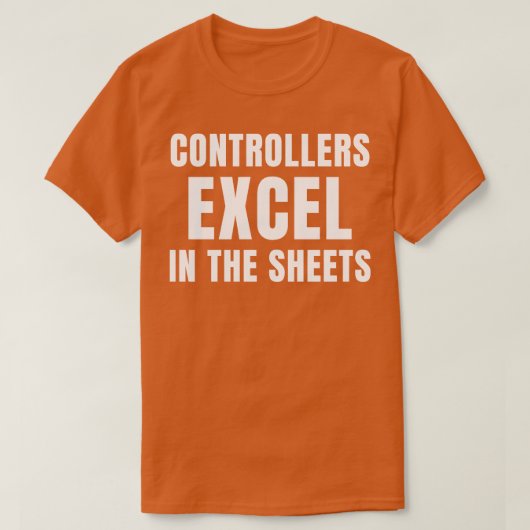 Funny Controllers Excel in de Boekhouding Bladen T-shirt (Design voorkant)
