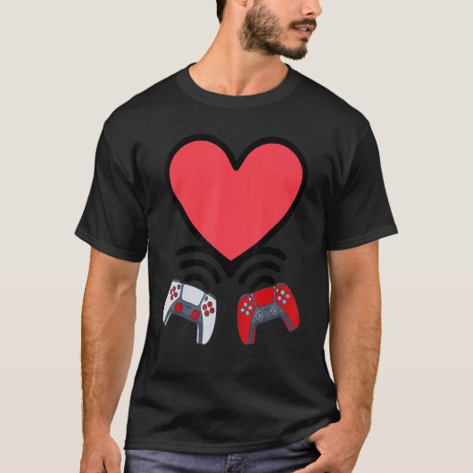 Funny Controllers Heart Boys Kids Video Gamer Vale T-shirt (Voorkant)