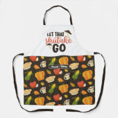 Funny Cook Shiitake Pun Thanksgiving Food Pattern Schort (Voorkant)