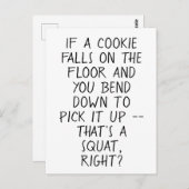 Funny Cookie Anti-Exercising Quote Briefkaart (Voorkant / Achterkant)