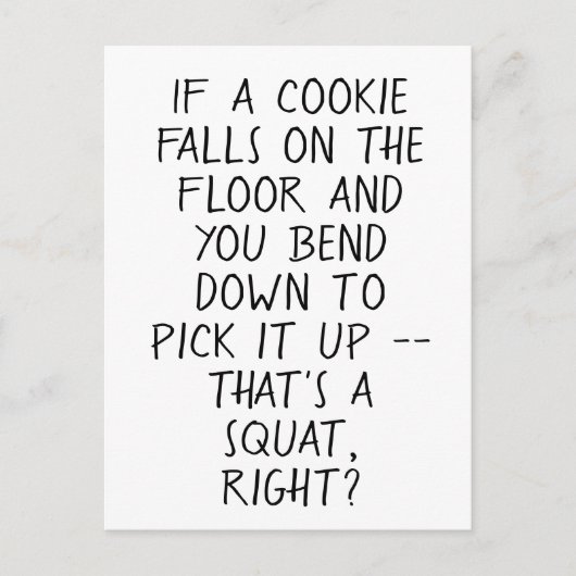 Funny Cookie Anti-Exercising Quote Briefkaart (Voorkant)