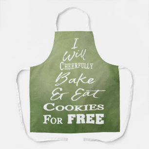 Funny Cookie Baking Crew Green KerstSchort Schort