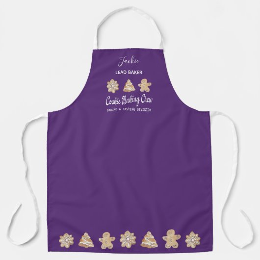 Funny Cookie Baking Crew Monogram Baking Apron Schort (Voorkant)