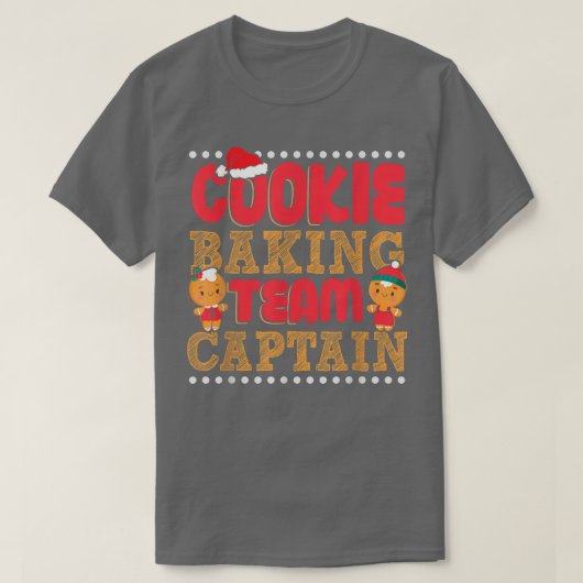Funny Cookie Baking Team Kapitein Gingerbrood Chri T-shirt (Design voorkant)
