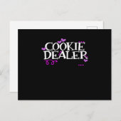 Funny Cookie Dealer Shirt Mam Pap Scouts Girls Kin Aankondigingskaart (Voorkant / Achterkant)